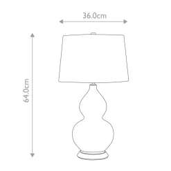 Tischlampe Keramik Stoff 64 cm E27 Retro Rosa Weiß