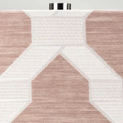 Tischlampe Keramik Stoff E27 69 cm hoch Weiß Rosa