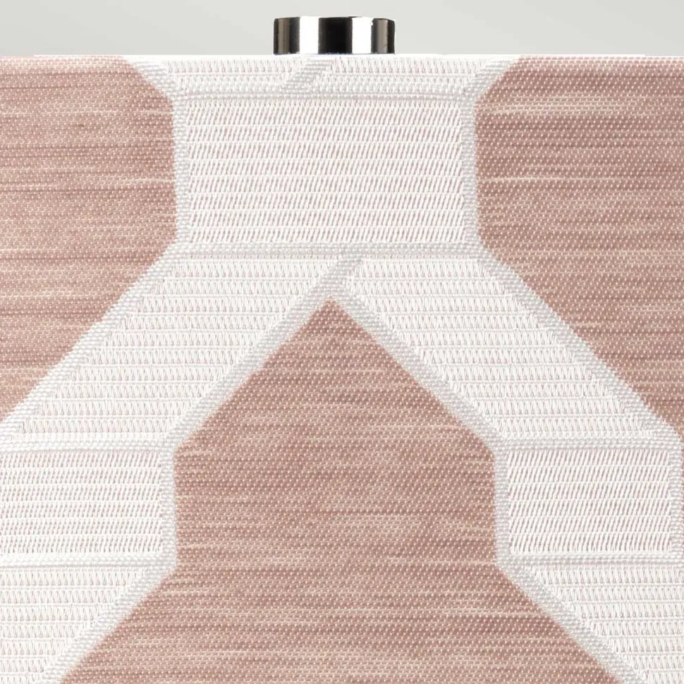 Tischlampe Keramik Stoff E27 69 cm hoch Weiß Rosa