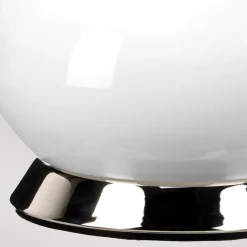 Tischlampe Keramik Stoff E27 69 cm hoch Weiß Rosa