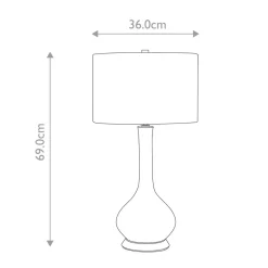 Tischlampe Keramik Stoff E27 69 cm hoch Weiß Rosa