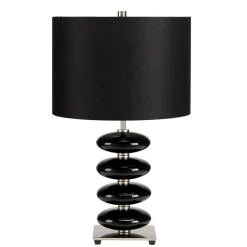 Tischlampe LAZI Schwarz Porzellan H:60cm Lampe