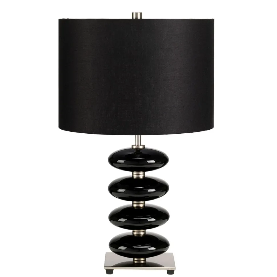 Tischlampe LAZI Schwarz Porzellan H:60cm Lampe