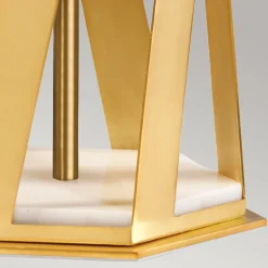 Tischlampe Messing gebürstet Weiß E27 87 cm hoch Metall Stoff