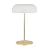Tischlampe Messing Weiß 2x E14 Metall 40 cm hoch