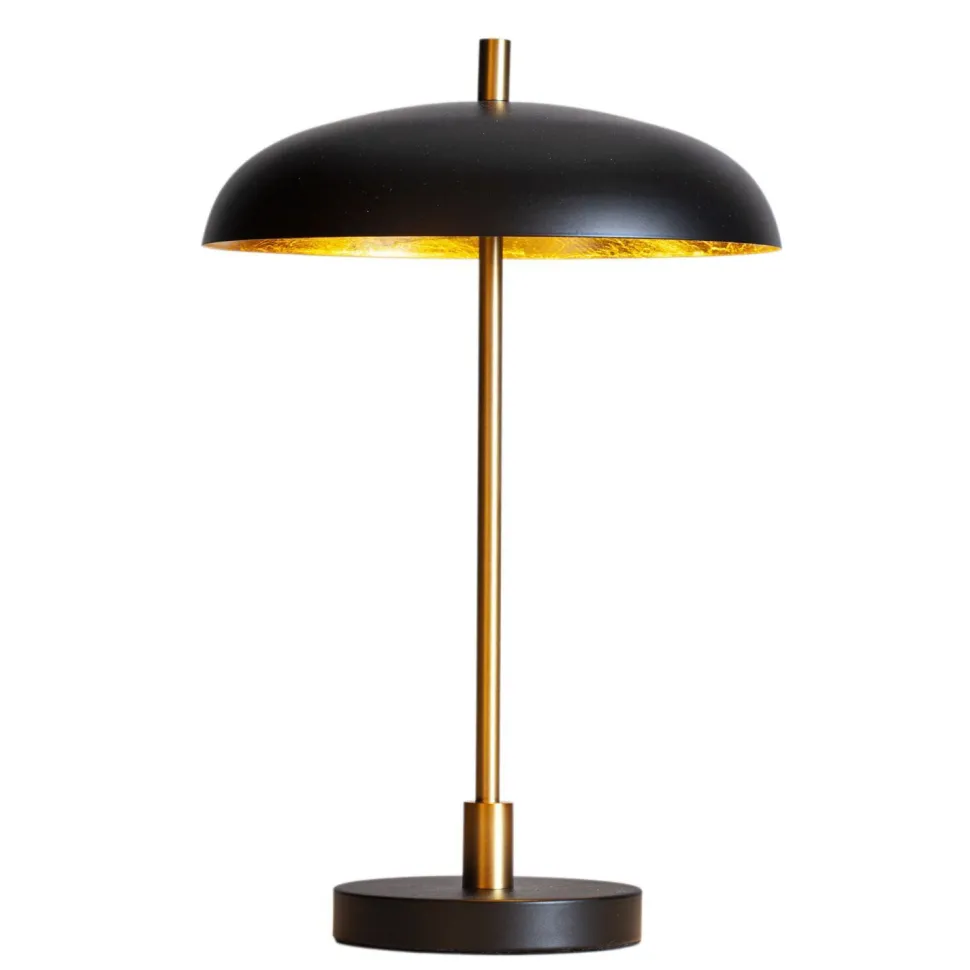 Tischlampe Metall Ø 28 cm 45 cm hoch Modern Schwarz Gold G9