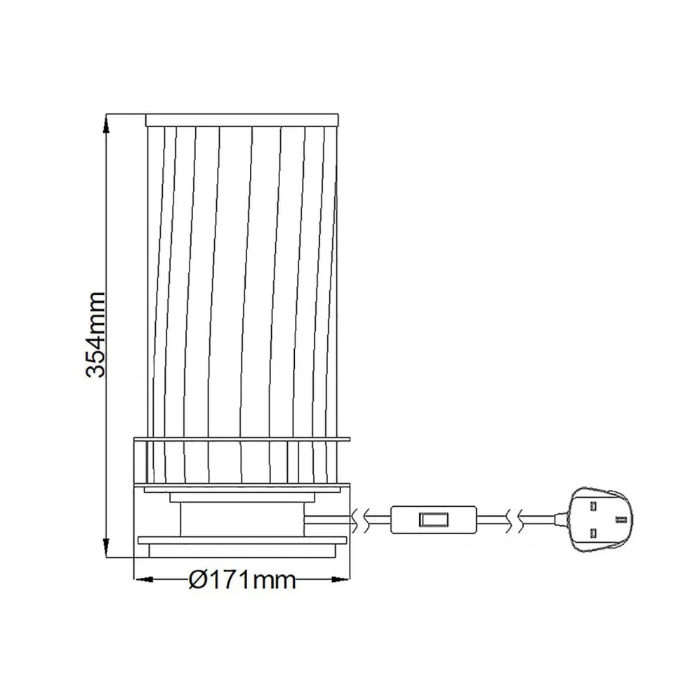 Tischlampe Metall Glas 36,4 cm hoch mit GX53 LED 3000 K