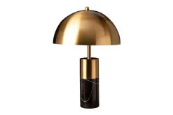 Tischlampe Metall Schwarz Gold Leselicht E27 52 cm hoch