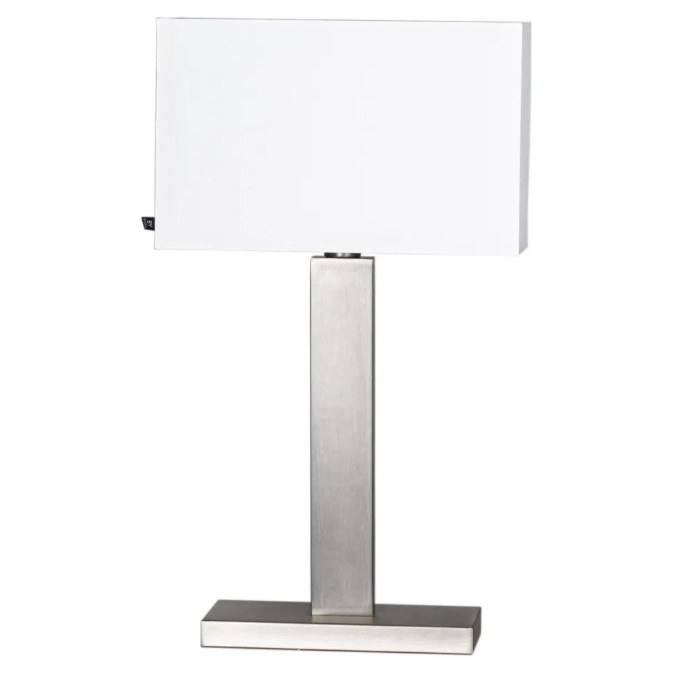 Tischlampe Metall Stoff 69,5 cm hoch E27 eckig Modern