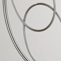 Tischlampe Metall Stoff 53 cm in Chrom Silber E27