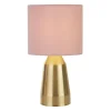 Tischlampe Metall Stoff H: 33 cm klein in Rosa Gold E14