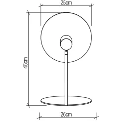 Tischlampe Metall Teakholz Furnier 46 cm hoch Modern