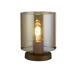 Tischlampe mit Schalter Mokka Bernstein 25,5 cm E27