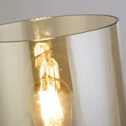 Tischlampe mit Schalter Mokka Bernstein 25,5 cm E27