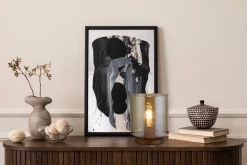 Tischlampe mit Schalter Mokka Bernstein 25,5 cm E27