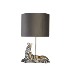 Tischlampe Modern 35 cm Zebra E27 in Silber Schwarz