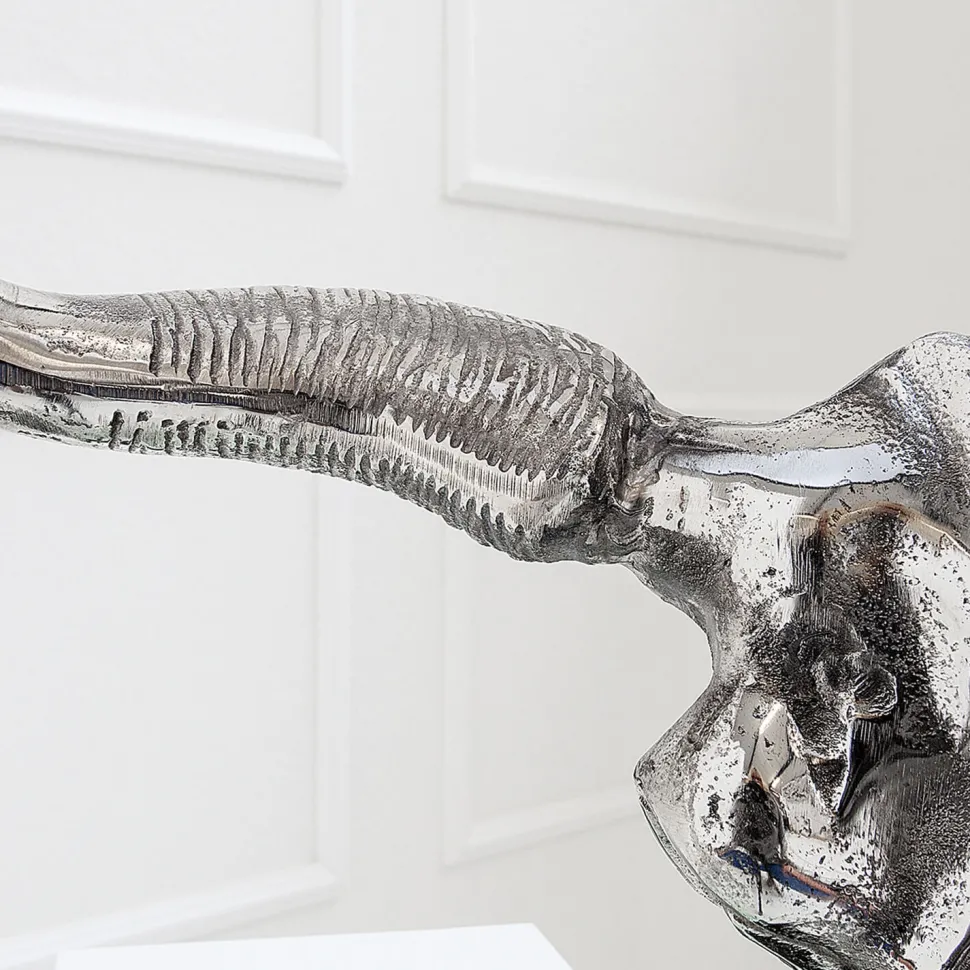 Tischlampe Modern Design Stierkopf Silber Schwarz