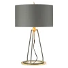 Tischlampe Modern Design in Grau Gold 74 cm hoch E27