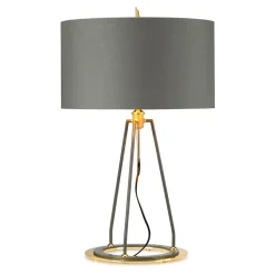 Tischlampe Modern Design in Grau Gold 74 cm hoch E27