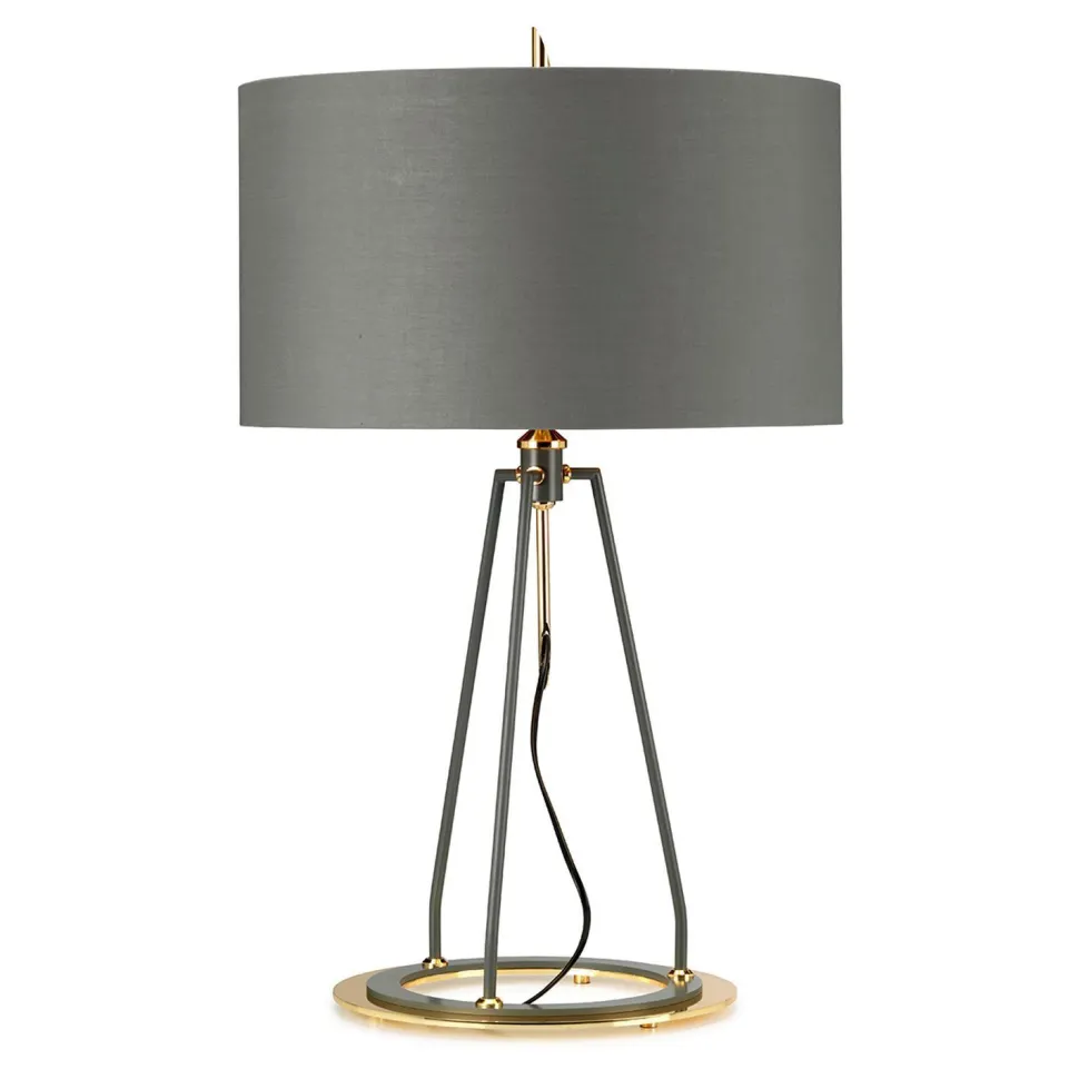 Tischlampe Modern Design in Grau Gold 74 cm hoch E27