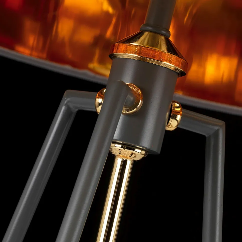 Tischlampe Modern Design in Grau Gold 74 cm hoch E27