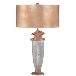 Tischlampe MOVILA 76 cm hoch Stoffschirm Premium