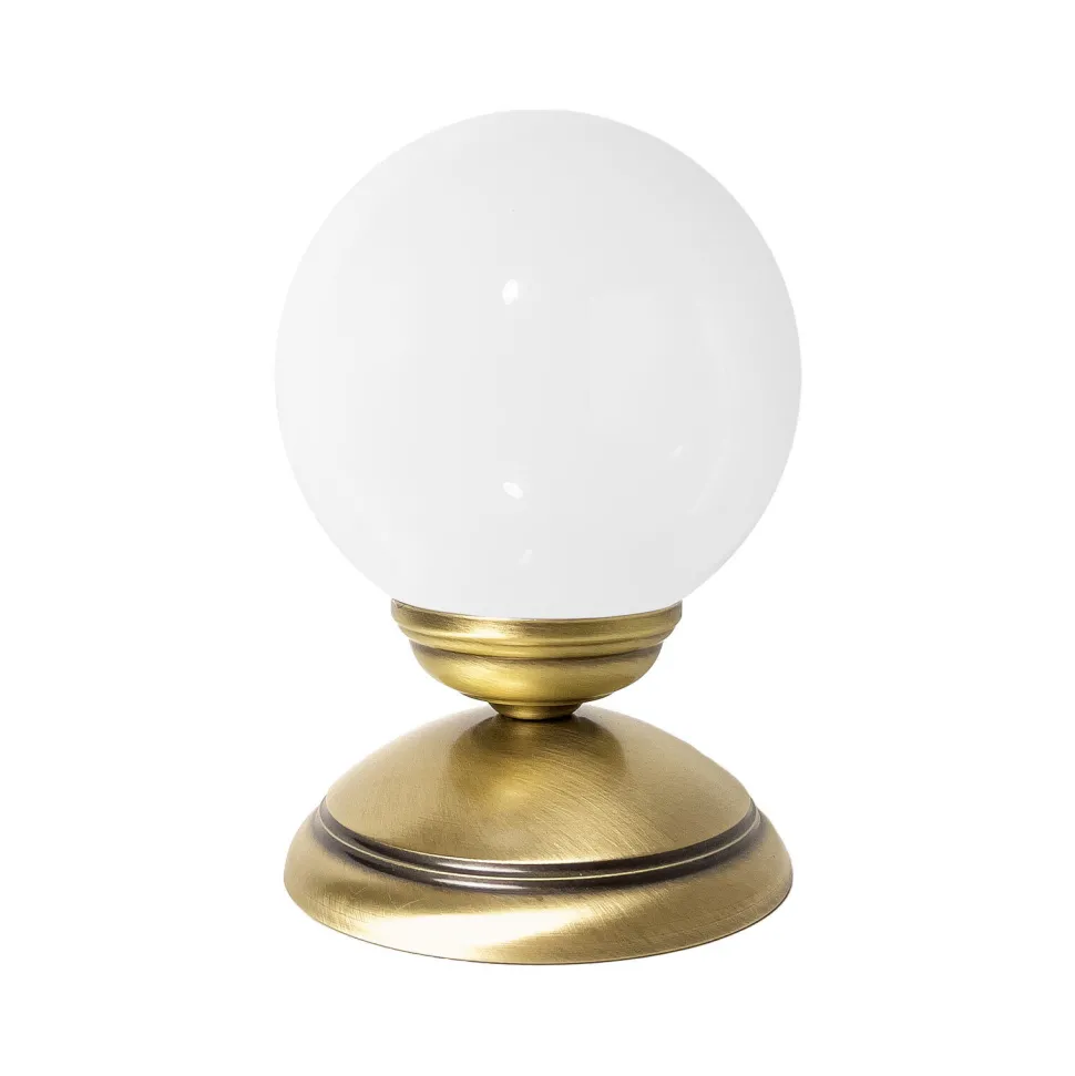 Tischlampe PASCAL H: 17,5 cm Kugelschirm Glas Messing E14