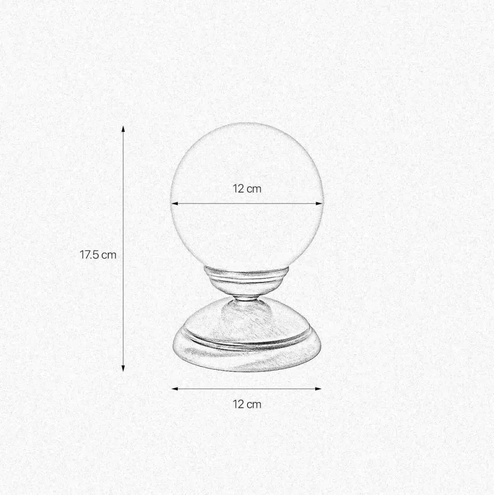 Tischlampe PASCAL H: 17,5 cm Kugelschirm Glas Messing E14