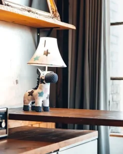 Tischlampe Pferd Weiß Rosa Blau 47cm Kinder Erwachsene