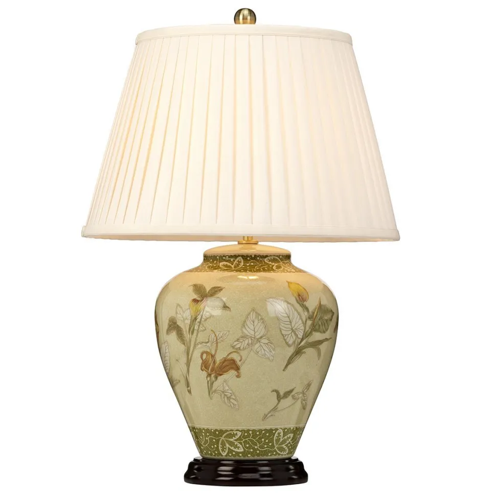 Tischlampe Porzellan rund 62 cm Klassisch elegant