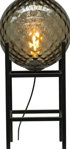 Tischlampe Schwarz Glas Metall 57 cm E27 dekorativ