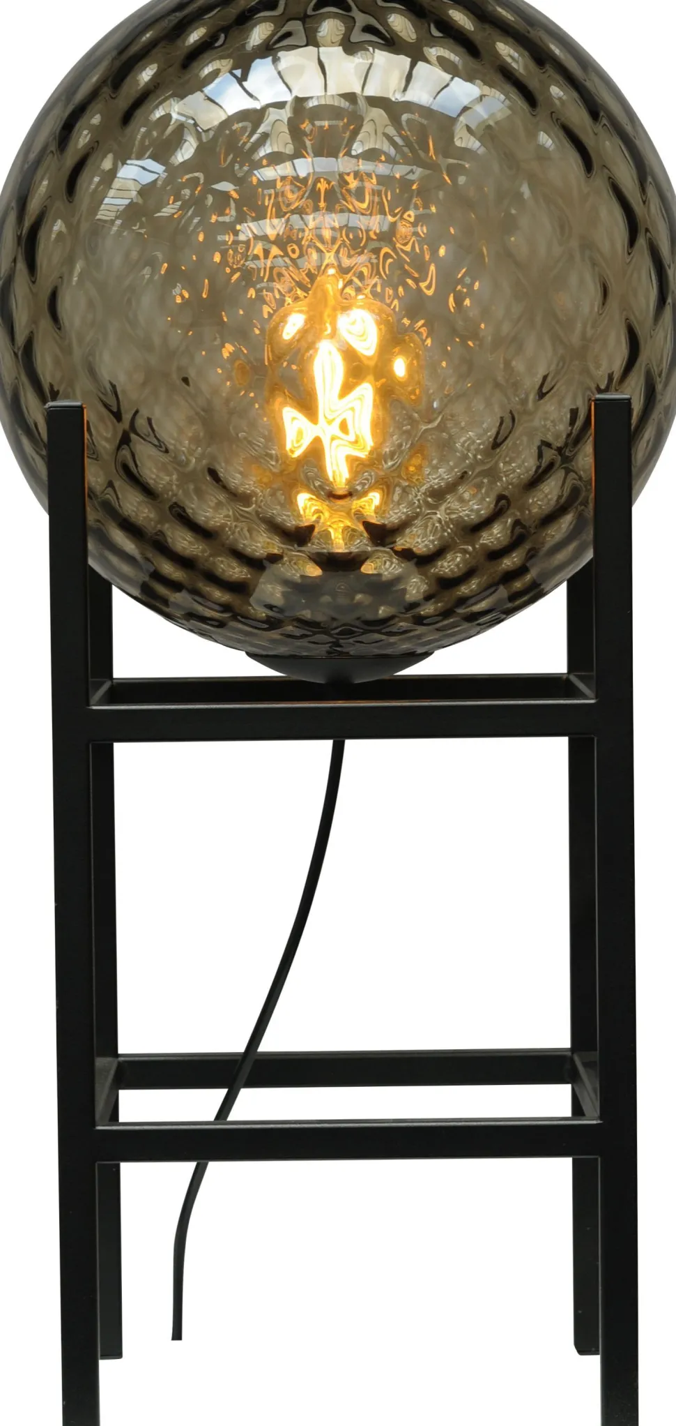 Tischlampe Schwarz Glas Metall 57 cm E27 dekorativ