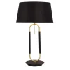 Tischlampe Schwarz Messing E27 63 cm hoch Stoff Metall