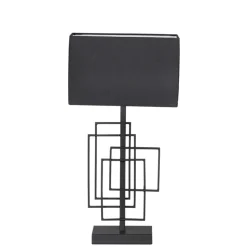 Tischlampe Schwarz Metall Stoff 52 cm E27 Modern