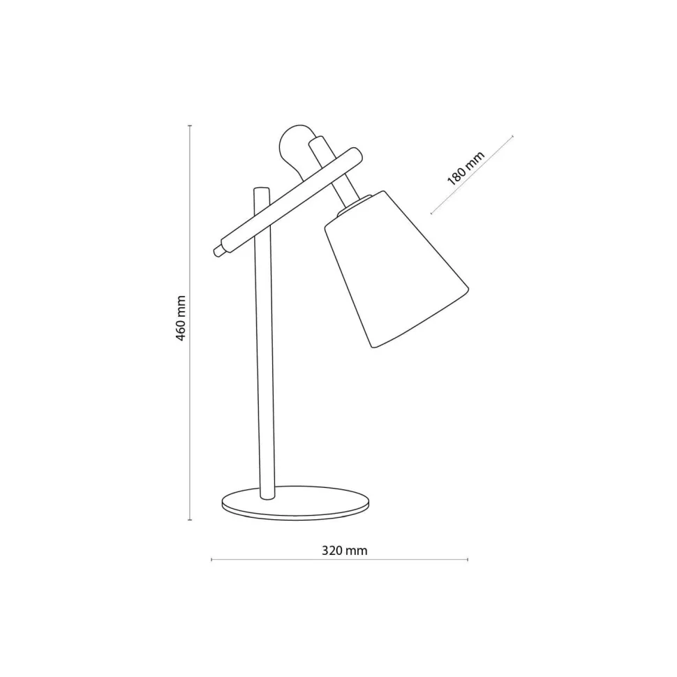 Tischlampe Skandinavisch Holz Leinen 46 cm E27