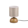 Tischlampe Stoff blendarm Keramik E14 23 cm Natur Beige
