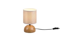 Tischlampe Stoff blendarm Keramik E14 23 cm Natur Beige