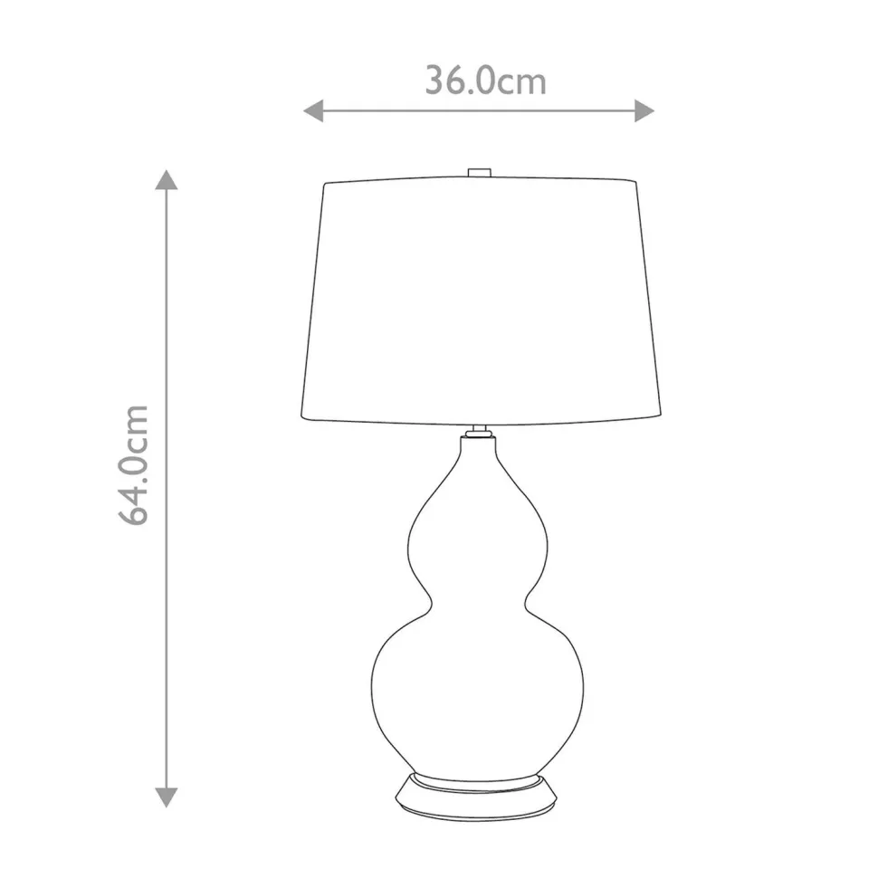 Tischlampe Stoff Keramik 64 cm E27 Weiß Petrol Retro