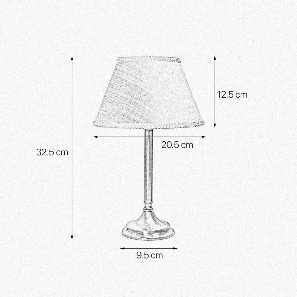 Tischlampe Stoff Messing 32,5 cm in Bronze Weiß E14