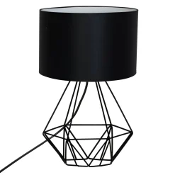 Tischlampe Stoff Metall 44 cm Kabelschalter MERLE