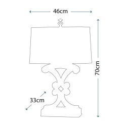 Tischlampe Stoff Metall 65 cm Schwarz antik Creme E27