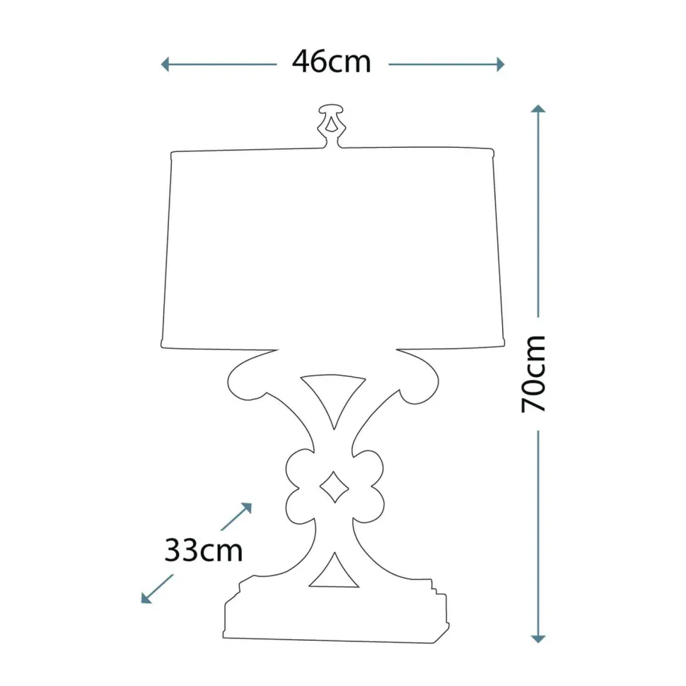 Tischlampe Stoff Metall 65 cm Schwarz antik Creme E27