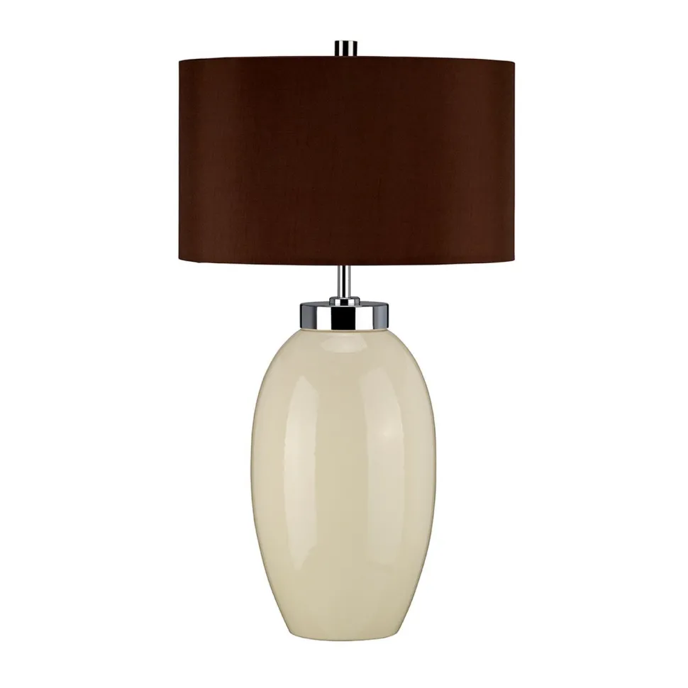 Tischlampe THALIE Creme Porzellan H:58cm Lampe