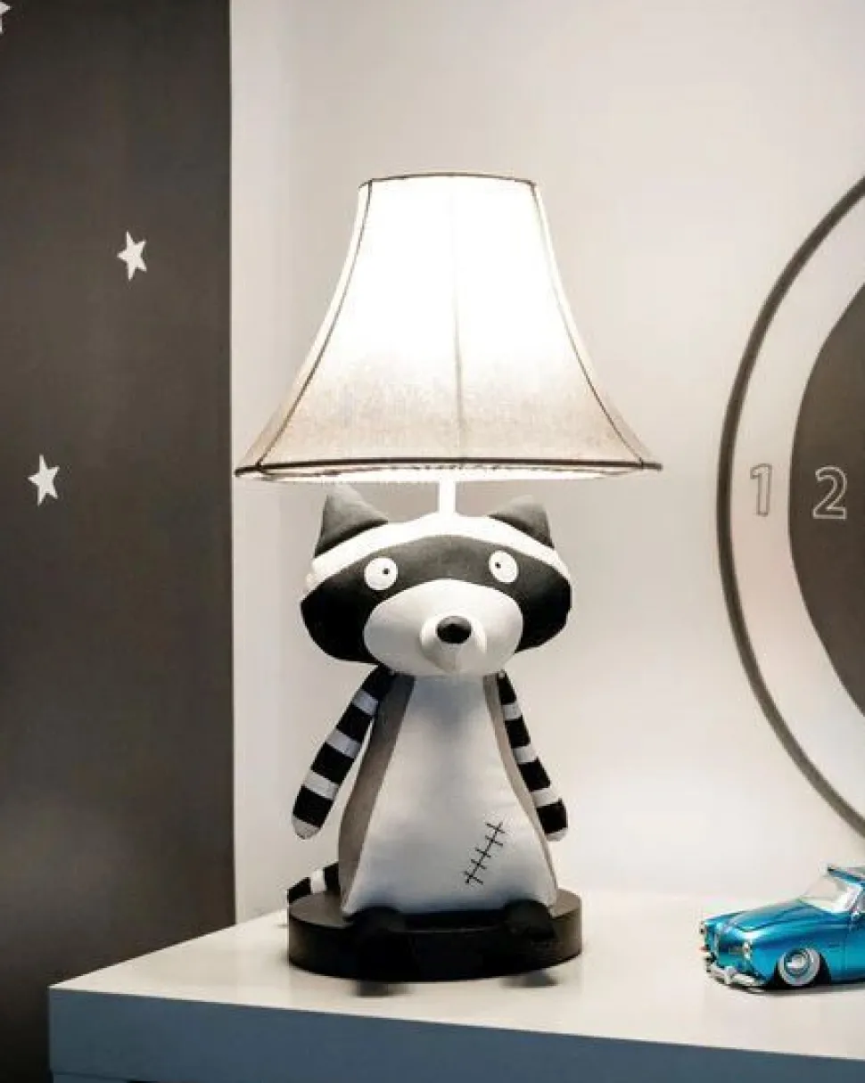 Tischlampe Waschbär 47 cm Kinderzimmer Wohnzimmer