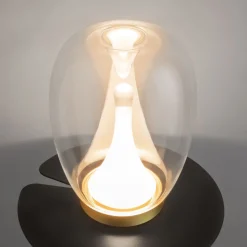 Tischleuchte Aluminium Glas LED Ø 20 cm 27,2 cm in Gold