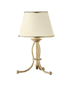 Tischleuchte BERTHA 38cm in Shabby Gold Weiß Lampe