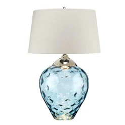 Tischleuchte Blau Taupe 71,5 cm E27 beleuchteter Fuß LED GU10