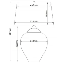Tischleuchte Blau Taupe 71,5 cm E27 beleuchteter Fuß LED GU10