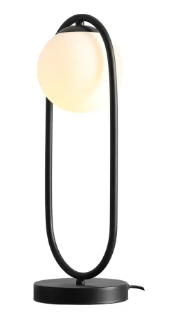 Tischleuchte blendarm Metall Glas E14 47 cm in Schwarz