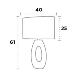 Tischleuchte Chrom Grau E27 61 cm Stoff Keramik Modern
